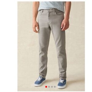 Faherty Men’s Stretch Terry 5-Pocket Pant Grey Classic Fit Size 34 Gorpcore Hike